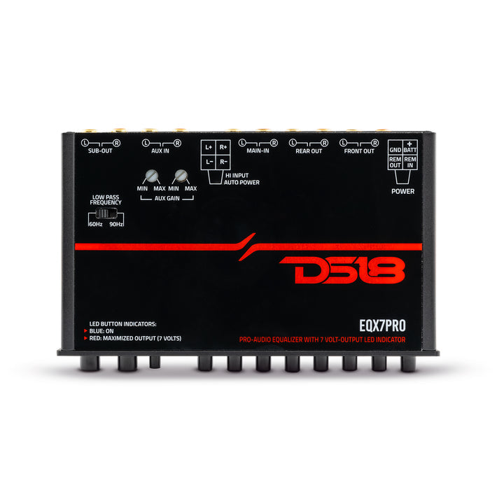 DS18 EQX7PRO High Volt 7-Band Equalizer with High Level Input, Auto Tu