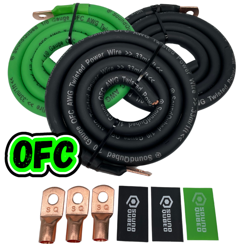 SoundQubed 1/0 Gauge Big 3 Upgrade Kit - OFC wire