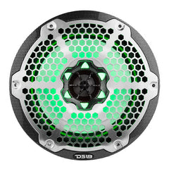 DS18 CF-8 HYDRO 8" 2-Way Marine Speakers with Integrated RGB LED Lights 450W Watts (Black Carbon Fiber) (Pair)