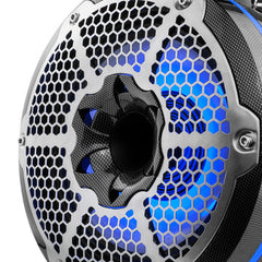 DS18 CF-X10TPNEO NXL 10" Neodymium Marine and Powersports Towers with Built-in Passive Radiator, 1" Driver and LED RGB Lights 300 Watts Rms -Black Carbon Fiber