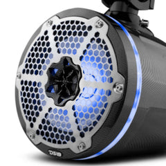 DS18 CF-X8TP NXL 8" Marine and Powersports Towers LED RGB Lights 125 Watts Rms -Black Carbon Fiber