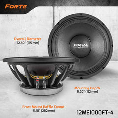 PRV Audio 12MB1000FT-4 12" MIDBASS LOUDSPEAKER