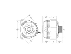 ONE WIRE S Series Billet 170A racing Alt -  GM truck - Polished Finish