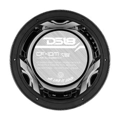 DS18 CF-10M HYDRO 10" 2-Way Audio Marine Speakers with Bullet Tweeter And Integrated RGB LED Lights Carbon Fiber