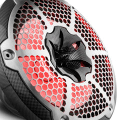 DS18 CF-10M HYDRO 10" 2-Way Audio Marine Speakers with Bullet Tweeter And Integrated RGB LED Lights Carbon Fiber