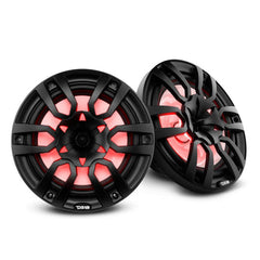 DS18 HYDRO NXL-10/BK 10" 2-Way Marine Speakers with Bullet Tweeter and Integrated RGB LED Lights Black(Pair)