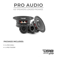 DS18 PRO-GM6.4PK Loudspeakers and Tweeters Package Inluding Pair of PRO-GM6.4 + Pair of PRO-TW1X/BK