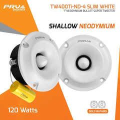 PRV Audio TW400Ti-Nd-4 SLIM WHITE (PAIR) White Shallow Neodymium Tweeter