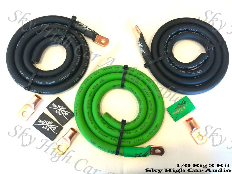 Sky High Car Audio 1/0 CCA Big 3 Kit